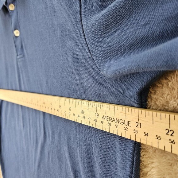 Gap All Day Pique Polo Shirt Golf Blue Outdoor Short Sleeve Men's Size M Casual - Picture 3 of 10